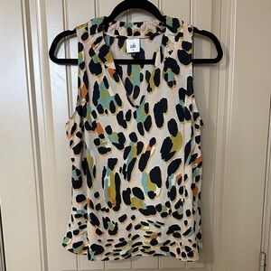 CAbi Multicolor Animal Print Tank Top Inspire Josie Top size M New!